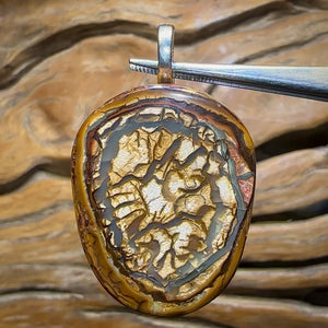 Solid Blonde Tribal Queensland Boulder Opal Unisex Pendant