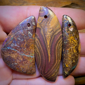 151.2cts - 3x Drilled Queensland Boulder Opals. Wholesale Parcel