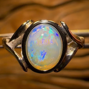 Sterling Silver - South Australian Crystal Opal Ring
