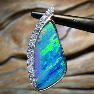 Sterling Silver - Queensland Boulder Opal Doublet Pendant