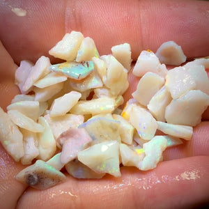 80.5cts - 56x South Australian White Opal Rough Chips Parcel