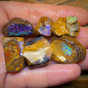 🔒183,2 ct – 6x Rohopal aus Yowah-Nuss. Australischer Boulder-Opal.