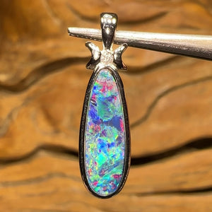 Sterling Silver - Australian￼ Boulder Opal Doublet Pendant