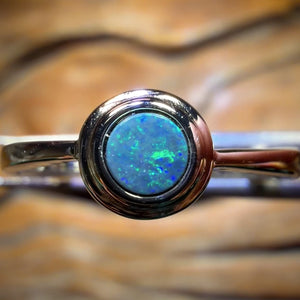 Bargain Card! Sterling Silver - Queensland Boulder Opal Doublet Ring