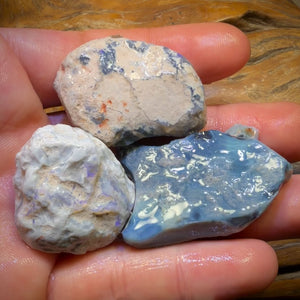 256,7 Karat – 3x Lightning Ridge Opal-Rohsteine