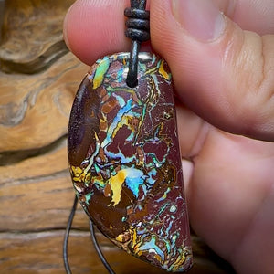 46 x 23mm - Drilled Australian Boulder Opal Necklace