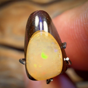 TGIF 3.1cts - Yowah Nut Partial Crystal Centre Opal. Australian Boulder Opal
