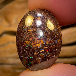 12.9cts - Tribal Queensland Boulder Opal from Yowah with Red