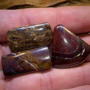 🔒  75.1cts - 3x Loose Queensland Boulder Opals. Parcel