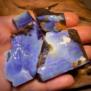 🔒 I’ve Got the Blues Collection 397.1cts - 4x Australian Boulder Seam Opal Rough Parcel
