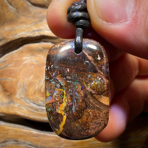 Wildcard! 32 x 21mm - Drilled Tribal Queensland Boulder Opal Necklace