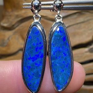 Sterling Silver - Classic Australian Boulder Opal Doublet Earrings