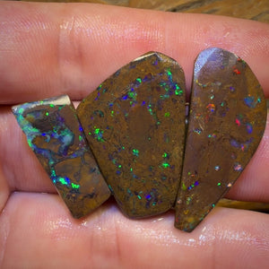 🔒76.1cts - 3x Queensland Boulder Opal Rubs. Bubble Band