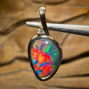 14k Gold - “Aurora” Top Queensland Boulder Doublet Opal Pendant