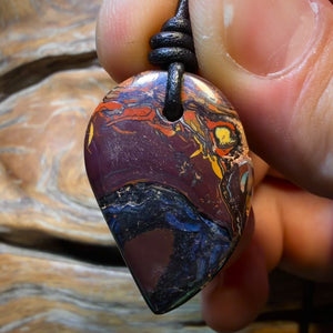 29 x 20mm - “OutaSpace”Drilled Tribal Queensland Boulder Opal Necklace