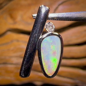 Sterling Silver - Solid South Australian Crystal Opal Pendant