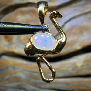 Sterling Silver Gold Plated - Solid South Australian Crystal Opal Pendant
