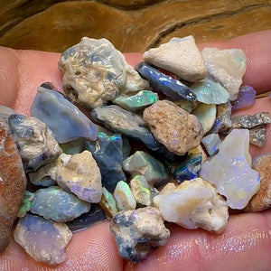 255cts - 40x Lightning Ridge Crystal, Dark and Black Opal Rough Parcel