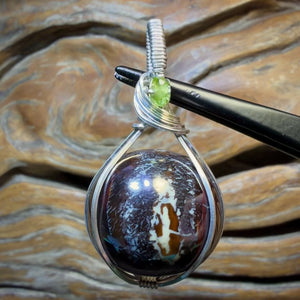 Sterling Silver - Yowah Nut Opal Bead Pendant