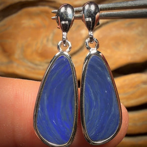 Sterling Silver - Australian Boulder Opal Doublet Drop Stud Earrings