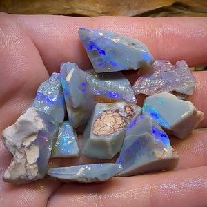 106.6cts - 11x Lightning Ridge Crystal and Dark Opal Rough Parcel