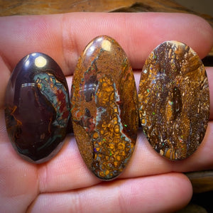 138.7cts - 3x Australian Tribal Boulder Opal’s. Wholesale Dealers Parcel