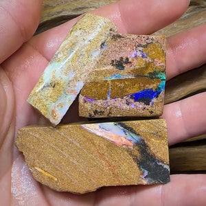 400cts - 3x Queensland Boulder Pipe Opal Rough Rubs