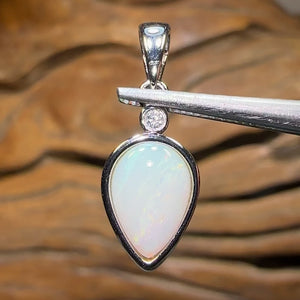 Silver Solid South Australian Crystal Opal Pendant