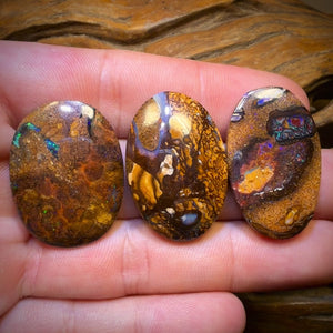 88.9cts - 3x Australian Boulder Opal’s. Wholesale Dealers Parcel
