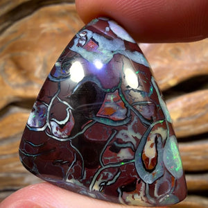 90.7cts - Rare Broad Tribal Queensland Boulder Opal from Yowah with Pools