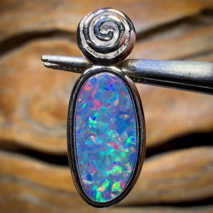 Sterling Silver - Queensland Boulder Opal Doublet Pendant Half Price Bargain
