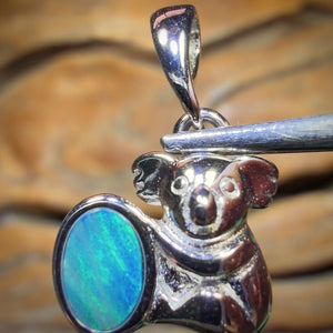 Sterling Silver - Australian Boulder Opal Doublet Pendant