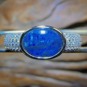 Sterling Silver - Queensland Boulder Opal Doublet Ring