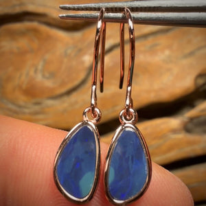 🔨 AUCTION 🔨 Sterling Silver - Australian Boulder Opal Doublet Hook Earrings