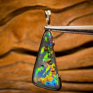 Top Class Top Stone 14k Gold - Solid Queensland Boulder Opal Pendant