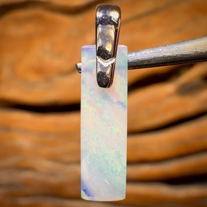 Sterling Silver - South Australian Solid Crystal Opal Pendant