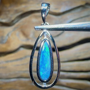 Sterling Silver - Queensland Boulder Opal Doublet Pendant. Bargain Line