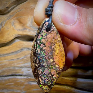 42 x 20mm - Drilled Australian Tribal Boulder Opal Necklace