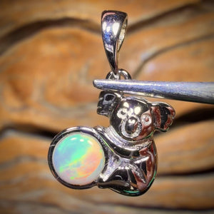 Sterling Silver - Australian White Opal Pendant