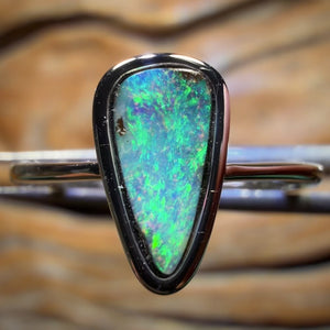 Bargain Card! Sterling Silver - Solid Queensland Boulder Opal Ring