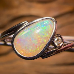 Silver South Australian Crystal Opal Ring