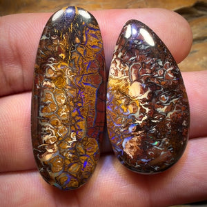 Buy1 Get 1 Free Card!72.3cts - “Partners” Tribal Queensland Boulder Opal Pair