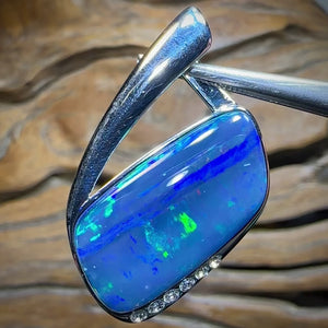 Sterling Silver - Top Australian￼ Boulder Opal Doublet Pendant