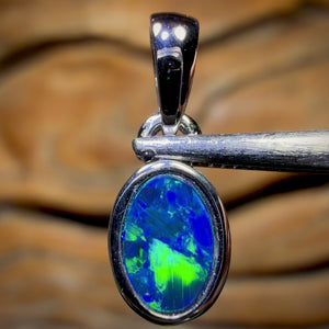 14k White Gold - Queensland Boulder Opal Doublet Pendant Best Gold Price