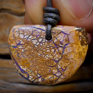 29 x 23mm - Drilled Porcelain Tribal Queensland Boulder Opal Necklace