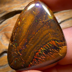 59.8cts - Great White Tribal Queensland Boulder Opal Firey Picture Stone. Red Multicolour Bargain