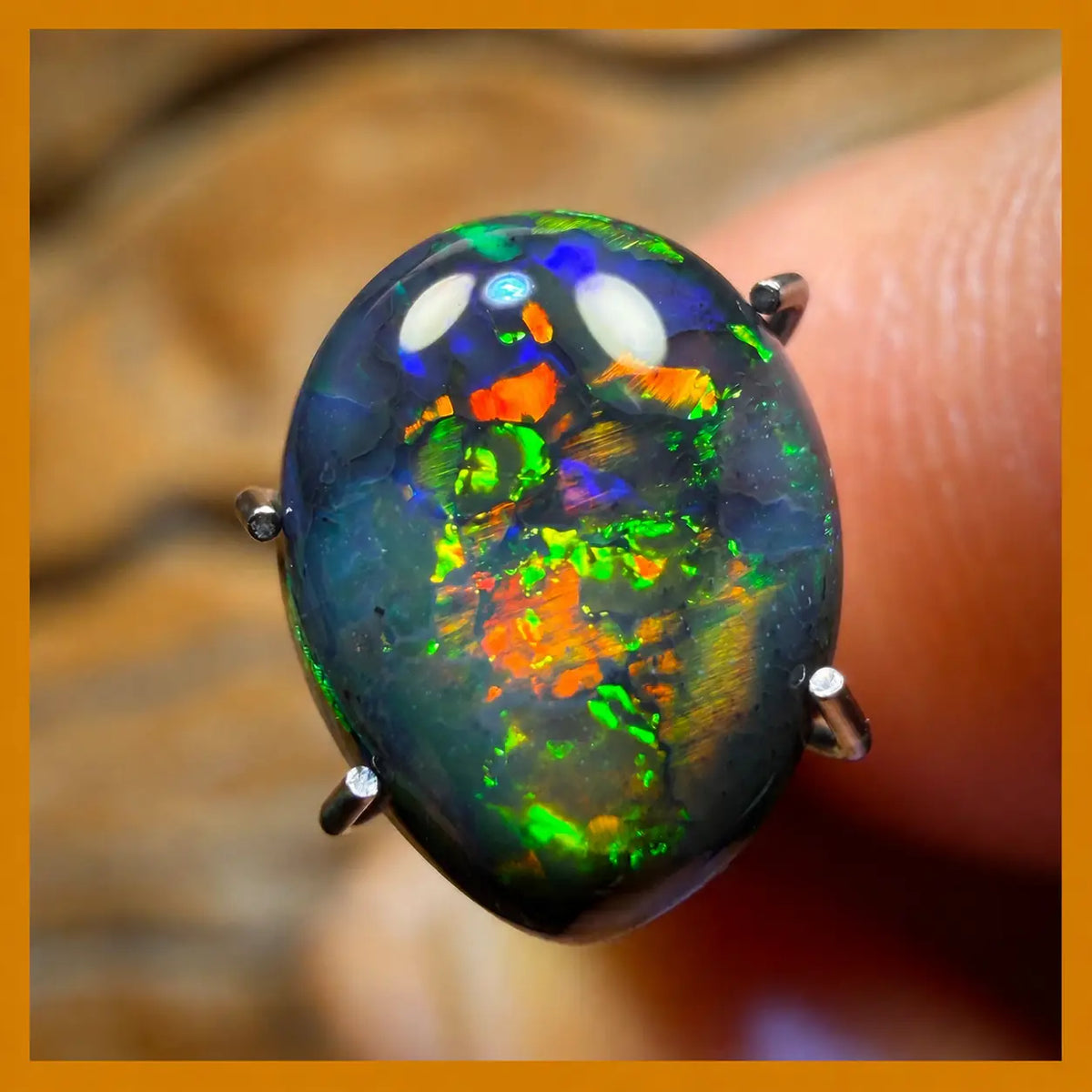 “Set in Stone” - Private Collector Investment - 2.3cts Gem Lightning Ridge Black Opal